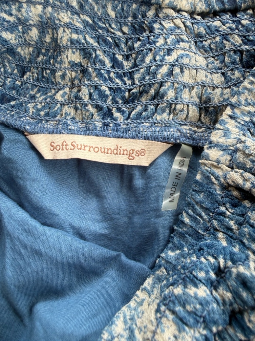 Soft Surroundings Blue Chevron Maxi Skirt with Black Tassel and Maroon Border - Picture 8 of 9